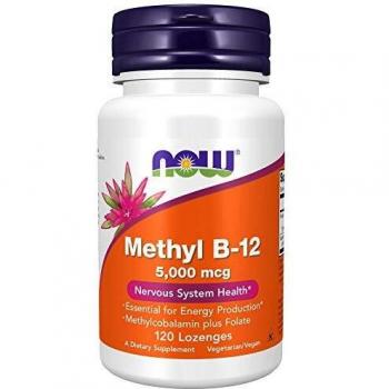 Now Foods Methyl B12 5000mcg with Folic Acid - 120 Tablets