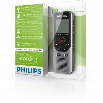 Philips Voice Tracer - Grabadora digital con 4 GB de grabación de sonido