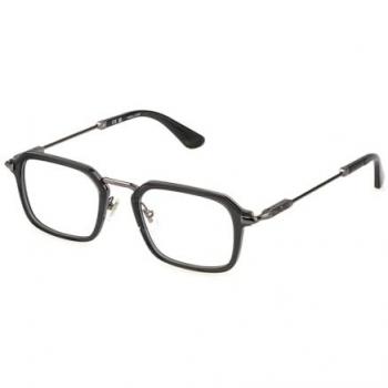 Police VPLL73 Unisex Black Glasses 50mm Total Shiny Ruthenium Frame