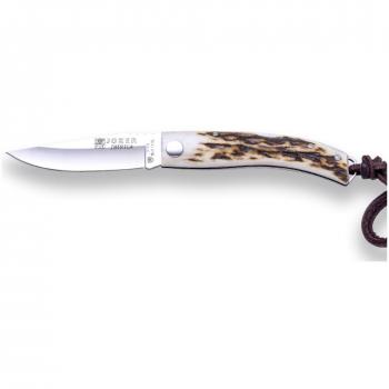 Navaja deportiva Joker Ibérica NC138 con hoja de 7,5 cm MOVA y mango de asta de ciervo, ideal para pesca, caza, camping y senderismo