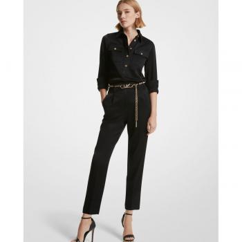 Michael Kors Women's Crepe Pleated Dress Cropped Trousers - Black, Size XS