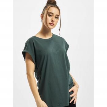 Urban Classics Ladies Extended Shoulder T-Shirt - Bottle Green - Sizes M to XXL