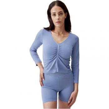 Camiseta de mujer Danday Born Living Yoga Seamless de manga larga azul S