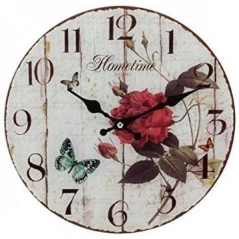 Péndulo cristal Decor Reloj flor rosa mariposa azul reloj Pemberton 30 cm