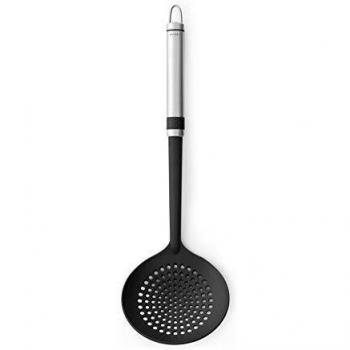 Brabantia 363689 - Espumadera de Cocina en Acero y Nylon, Color Gris y Negro