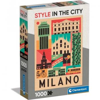 Puzzle Vertical para Adultos de 1000 Piezas - Ilustraciones de Autor - Estilo Ciudad Milano - Entrena Tu Mente - Producto Oficial