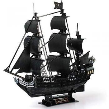 3d Puzzle Queen Anne's Revenge Large Cubicfun T4018h 308 Pieces Decorative Exiting Fun Educational Playing Building Game Kids Best Gift Toy by CubicFun