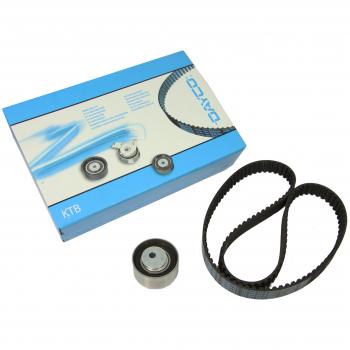 Kit de poleas con correa de distribución DAYCO KTB513, incluye correa de distribución, poleas y tensores, diseñado para un rendimiento óptimo en vehículos específicos