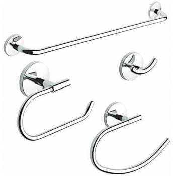 Set de Accesorios de Baño One Cromo - 4 Piezas en Acero Cromado