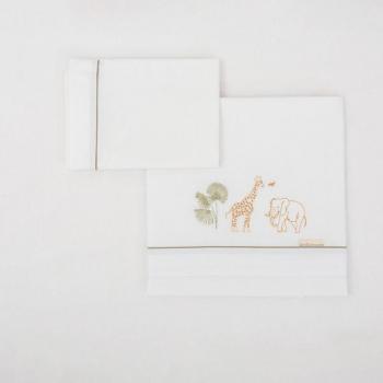 Tríptico Sábana 100% Algodón Cuna Masai Beige