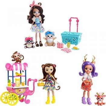 Enchantimals - Picnic en el parque Pack de 3 muñecas con mascotas