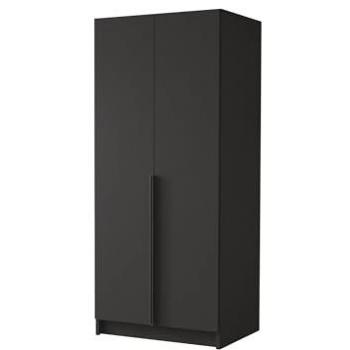 Armario Atlanta 202, Negro, 215x100x58cm, Puertas con Bisagras