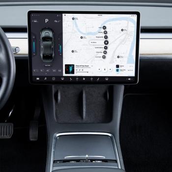 Hub Baseus T-Space con cables USB-C a Lightning para coches Tesla (negro) - Docking Station + Hub USB, 4 puertos