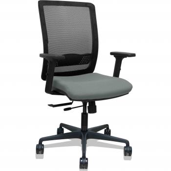 Silla Haches Traslack Malla Negra Asiento Bali Gris Brazos 2D Ruedas 65