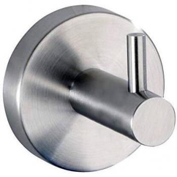 Ganchos de Pared Uno Bosio, Acero Inoxidable Mate, Ø 5,5 x P 5,5 cm, Sin Perforación