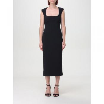 PINKO Black Viscose Midi Cocktail Dress - IT44|L, Fluid Neoprene, Female, Size: M