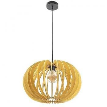 Colgante Olmo 1xE27 Madera Natural 45x45 cm - Diseño Moderno