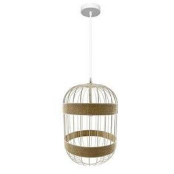 Lámpara Colgante Piamonte Blanco/Natural 1xE14 55xØ26cm