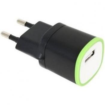 OMEGA CARGADOR PARED USB UNIVERSAL 5V 1,5A VERDE