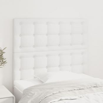 Cabeceros de cuero sintético blanco 80x5x78/88 cm - 2 unidades