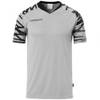 Camiseta de Manga Corta Uhlsport Goal 25 para Hombre en Gris y Negro