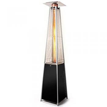 Estufa Piramidal de Terraza Orbegozo a Gas Butano/Propano, 13.000W, Altura 2,21m, Acabado Negro