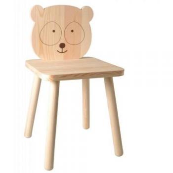 Silla infantil de madera para pintar 29 x 53 cm - Pequeño Panda