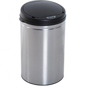 HOMCOM Contenedor Papelera Cubo Basura 24L con Sensor Detector Movimiento automático Acero Inoxidable