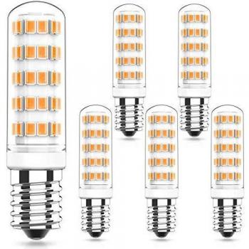 6W Bombillas LED E14 Regulable 2700K Blanco Cálido, Equivalente 50W 60W E14 Halógeno, Sin Parpadeo E14 LED Bombillas, AC220-240V Lámpara LED E14, Ángulo de Luz de 360°, Paquete de 5