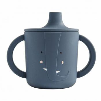 Taza de aprendizaje de silicona Elefante Trixie-Baby azul
