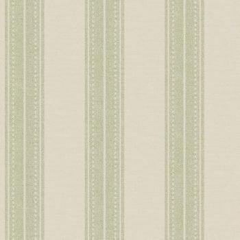 Linen Stripe Sage Wallpaper - Textured Fabric Effect, 10.05m x 53cm