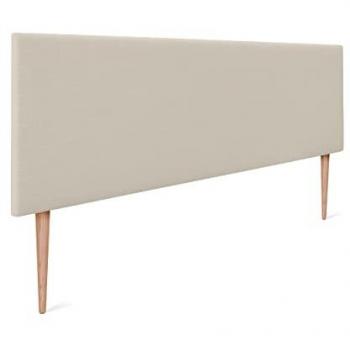 Cabecero de Lino Natural Liso Cabezal Tapizado Cama Dormitorio Moderno Top Trending (Beige, 145x105cm con Patas para Camas 120/135/140) - Dhome