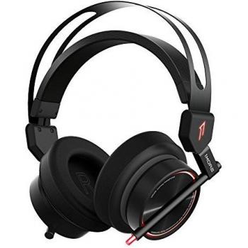 1 más auriculares para juegos, auriculares de auriculares para juegos con micrófono con cancelación de ruido y personalizable LED pantalla – Punta de lanza