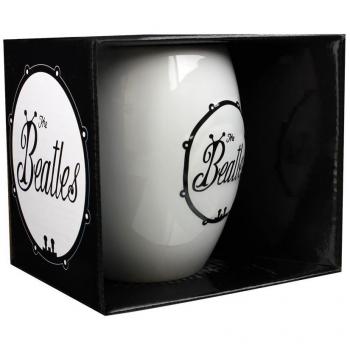 MUS - THE BEATLES - TAZA OVALADA - BLACK ON WHITE BUG LOGO - 5055295337077