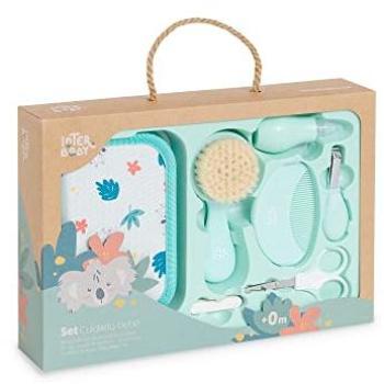Interbaby Set de Aseo para Bebé Motivo Koala Verde con Estuche Impermeable y Accesorios de Cuidado Seguros