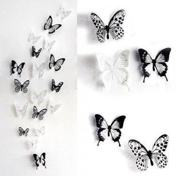 HaimoBurg 36 Piezas 3D Pegatinas de Mariposa Pegatina de Pared para Decoración Casera