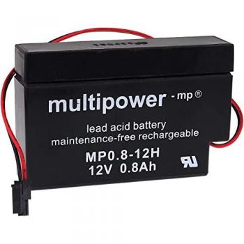 Batería de Plomo Multipower MP0.8-12H para Botón Pulsador de Motor (12V, 0.8Ah)