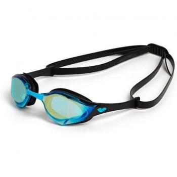 Gafas de natación Arena Cobra Edge Swipe Mirror con lentes espejadas azul y diseño negro