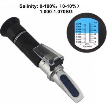 Refractómetro de Salinidad KETOTEK 0-10% Hidrómetro 1.000-1.040SG para Acuarios, Lector y Probador Manual
