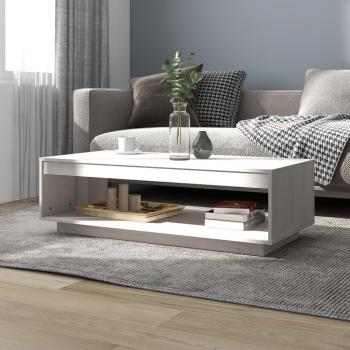 Mesa de centro de madera maciza de pino blanco 110x50x33,5 cm
