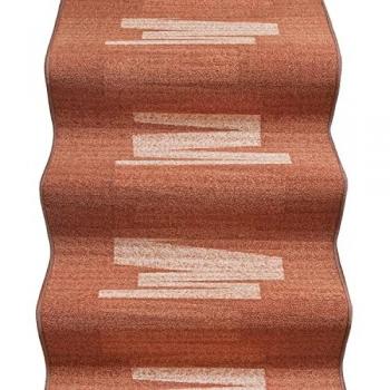 Alfombra Bordada para Escalera 67x180 cm - Tappeto Zig Zag Naranja 100% Made in Italy