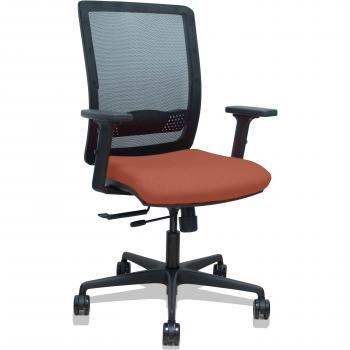 Silla Haches Traslack Malla Negra Asiento Bali Marrón Brazos 2D Ruedas 65mm
