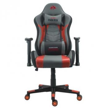 Silla Gaming Serie Phoenix Roja Cromad con Cojines Lumbar y Cervical - Altura Regulable - Reclinable hasta 180º