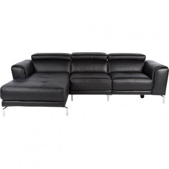 Sofá de piel de 5 plazas con chaise longue izquierdo y un asiento relax eléctrico Bond.