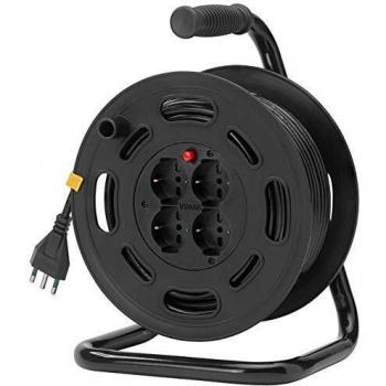Enrollador de cable Vimar 16A con 4 salidas universales y longitud de 30m, modelo 0P32731