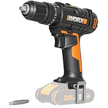 Taladro Percutor Worx WX370.9, 20V, Sin Batería ni Cargador, 2 Velocidades, Función de Percusión, 50 Nm