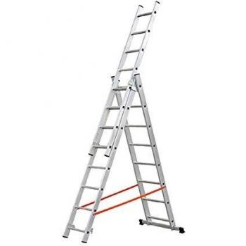 Gierre GE9011 GIERRE-AL450-Escalera 3 tramos combinada de Aluminio Modula 3x14, Negro