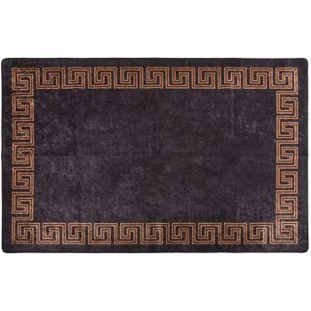 Alfombra lavable antideslizante 80x150 cm negro y oro