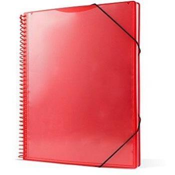 Pryse 4240053 - Carpeta espiral con 50 fundas, A4, color rojo