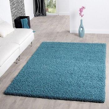 T&T Design Shaggy - Alfombra para salón, diferentes precios, varios colores, turquesa, 60 x 100 cm